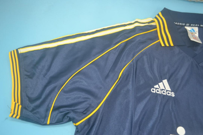 Retro Jersey 1998-1999 Real Madrid Third Away Dark Blue Soccer Jersey Vintage Football Shirt