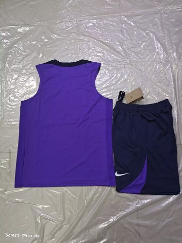 Adult Uniform 2025-2026 Corinthians Purple Soccer Training Vest and Shorts Football Set