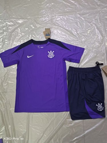 Adult Uniform 2025-2026 Corinthians Purple Soccer Training Shirt and Shorts PSG Football Set