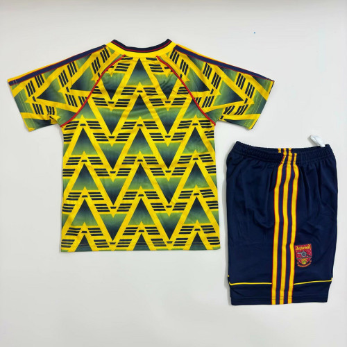 Retro Youth Uniform Kids Kit 1991-1993 Arsenal Away Soccer Jersey Shorts Vintage Child Football Set