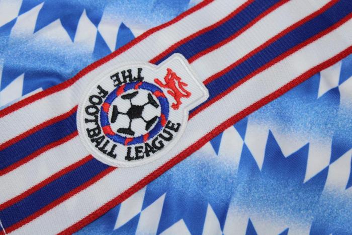 with Patch Retro Jersey 1992 Manchester United LEAGUE CUP FINAL Blue Soccer Jersey Vintage Football Shirt