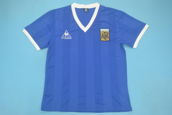 Retro Jersey 1986 Argentina 10 Away Blue Soccer Jersey Vintage Football Shirt