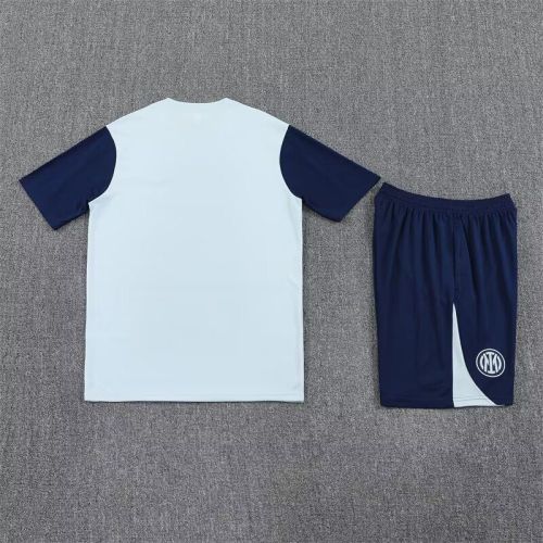 Adult Uniform 2025-2026 Inter Milan Grey Soccer Training Shirt and Shorts Football Set