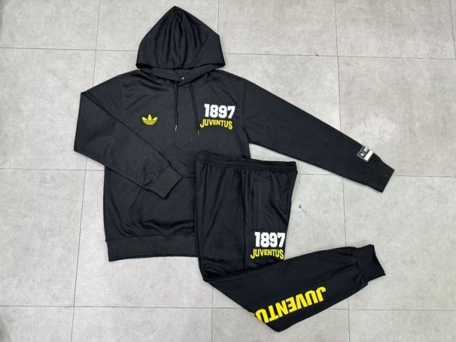 with Caps 2025-2026 Juventus Black Soccer Training Hoodie and Pants Football Hoody