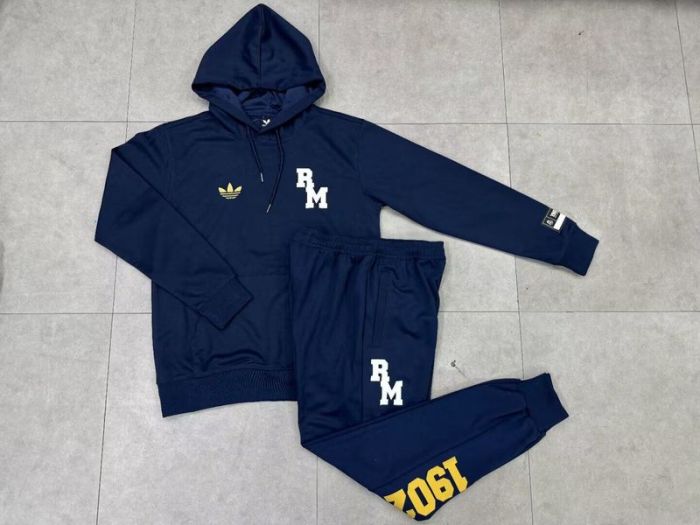 with Caps 2025-2026 Juventus Dark Blue Soccer Training Hoodie and Pants Football Hoody