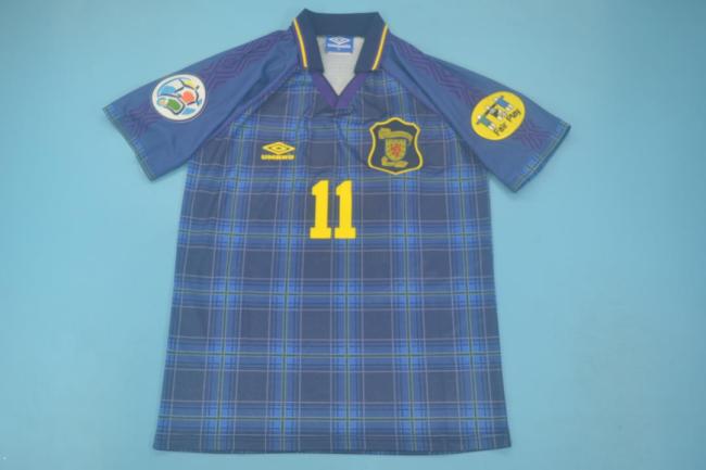 with Patch Retro Jersey 1994-1996 Scotland Home Soccer Jersey Vintage Football Shirt