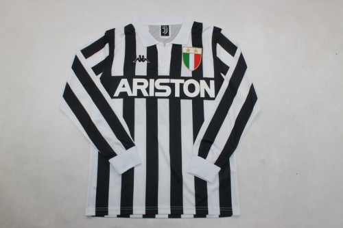 Long Sleeve Retro Jersey 1984-1985 Juventus Home Soccer Jersey Vintage Maillot de Foot