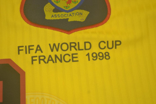 with Front Lettering Retro Jersey 1996-1998 Scotland 28 Away Yellow Soccer Jersey Vintage Football Shirt