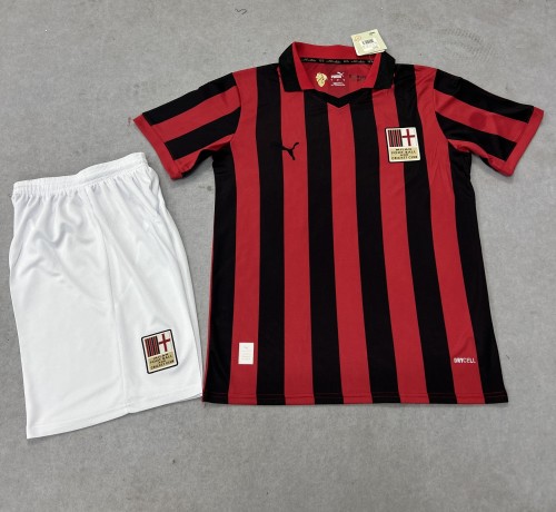 Adult Uniform 2025-2026 AC Milan 125th Anniversary Soccer Jersey Shorts AC Football Shirt