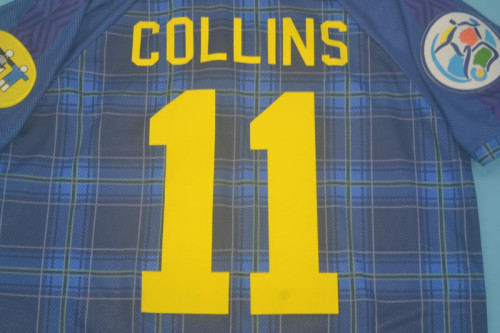 with Patch Retro Jersey 1994-1996 Scotland COLLINS 11 Home Soccer Jersey Vintage Football Shirt