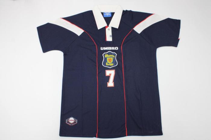 Retro Jersey 1996-1998 Scotland GALLACHER 7 Home Dark Blue Soccer Jersey Vintage Football Shirt