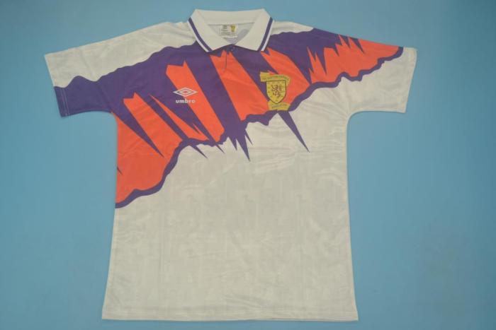 Retro Jersey 1991-1993 Scotland VITINHO 33 Away White Soccer Jersey Vintage Football Shirt