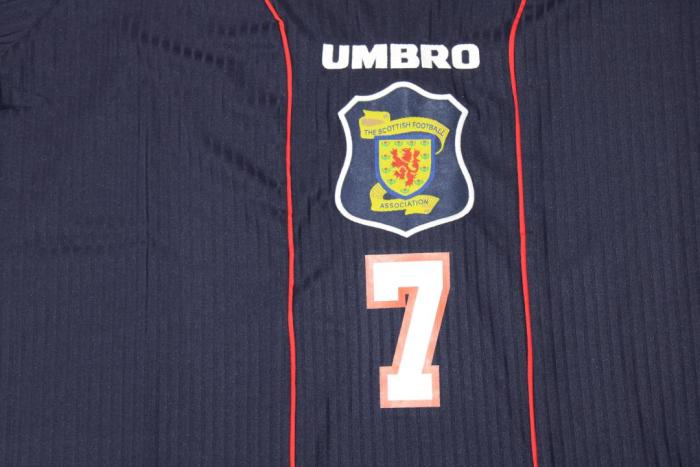 Retro Jersey 1996-1998 Scotland GALLACHER 7 Home Dark Blue Soccer Jersey Vintage Football Shirt