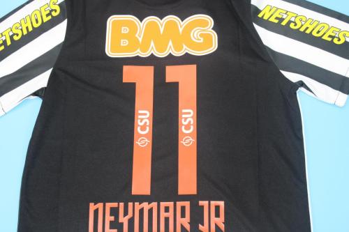 Retro Jersey 2011-2012 Santos NEYMAR JR 11 Away Black Soccer Jersey Vintage Football Shirt