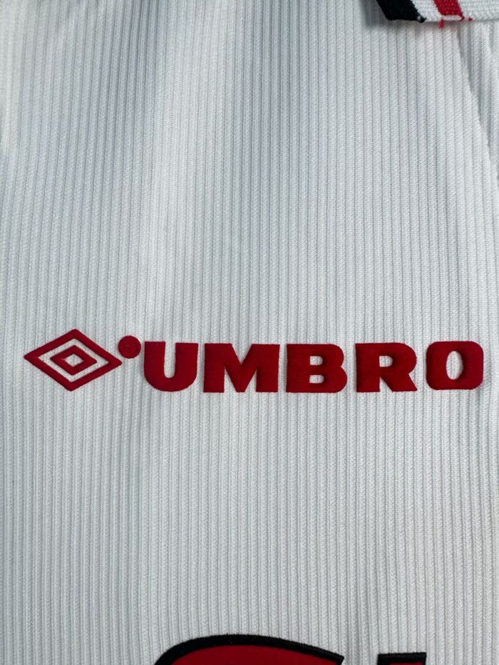 Long Sleeve Retro Jersey 1998 Manchester United White Soccer Jersey Man Utd Football Shirt