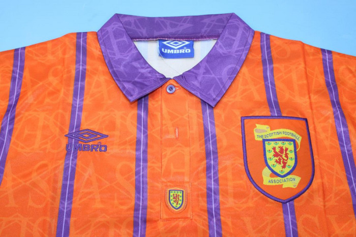 Retro Jersey 1993-1995 Scotland Away Orange Soccer Jersey Vintage Football Shirt