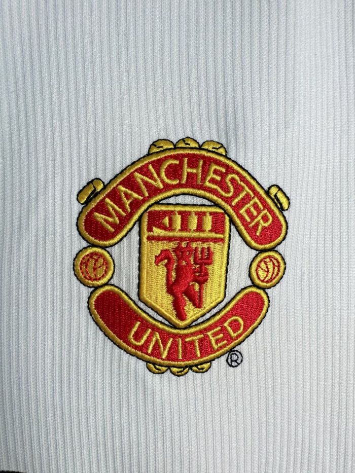 Long Sleeve Retro Jersey 1998 Manchester United White Soccer Jersey Man Utd Football Shirt