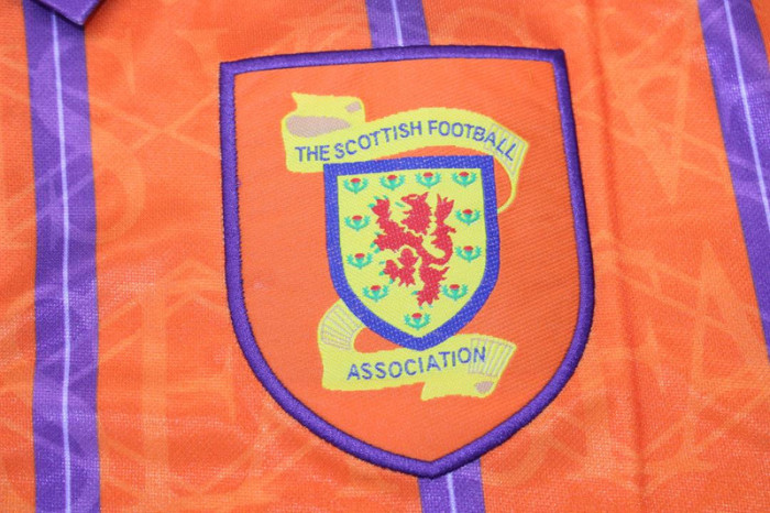 Retro Jersey 1993-1995 Scotland Away Orange Soccer Jersey Vintage Football Shirt