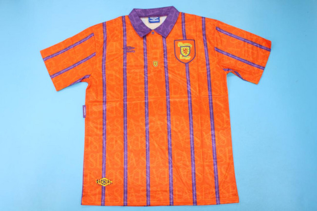 Retro Jersey 1993-1995 Scotland Away Orange Soccer Jersey Vintage Football Shirt