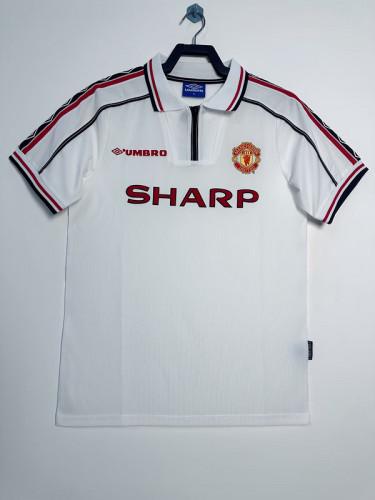 Retro Jersey 1998 Manchester United White Soccer Jersey Man Utd Football Shirt