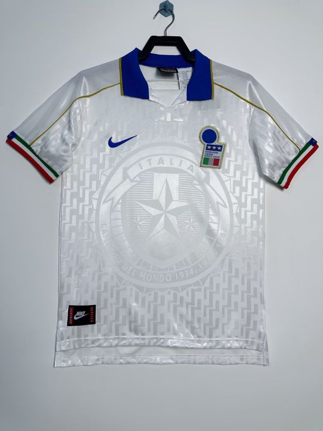 Retro Jersey 1995 Italy Away White Soccer Jersey Vintage Football Shirt