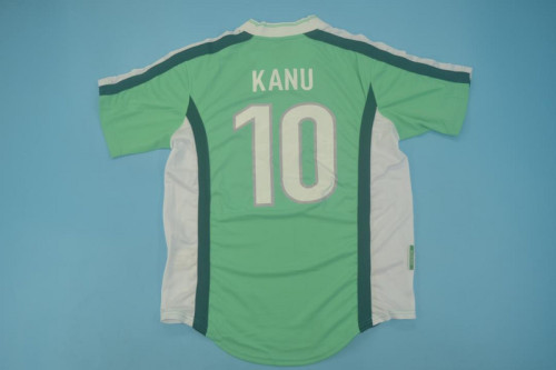 Retro Jersey 1998 Nigeria KANU 10 Home Green Soccer Jersey Vintage Football Shirt