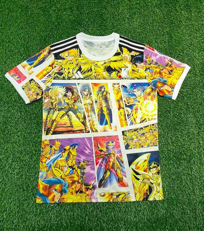Fan Version 2025 Japan Yellow Comic Soccer Jersey Football Shirt