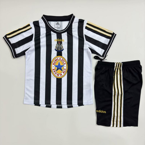 Retro Youth Uniform Kids Kit 1997-1999 Newcastle United Home Soccer Jersey Shorts Child Football Set