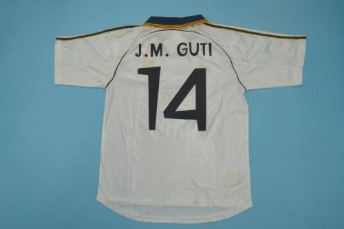 Retro Jersey 1998-2000 Real Madrid J.M. GUTI 14 Home Soccer Jersey Vintage Football Shirt