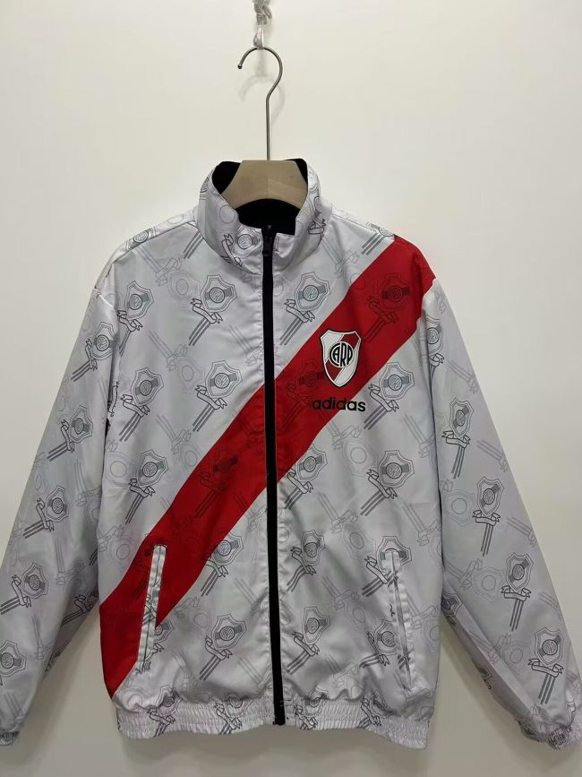 Retro 1996 River Plate Trench Coat Soccer Reversible Windbreaker Jacket