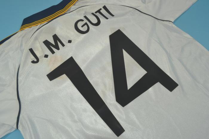 Retro Jersey 1998-2000 Real Madrid J.M. GUTI 14 Home Soccer Jersey Vintage Football Shirt