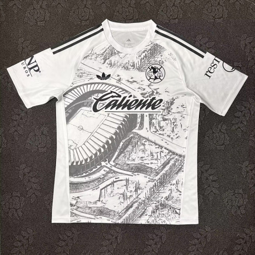 Fan Version 2025-2026 Club America Aguilas Away White Soccer Jersey Football Shirt