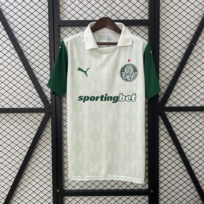 Fan Version 2025-2026 Palmeiras Away White Soccer Jersey Football Shirt