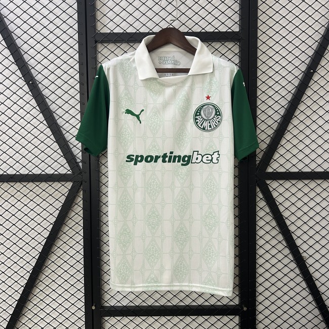 Fan Version 2025-2026 Palmeiras Away White Soccer Jersey Football Shirt
