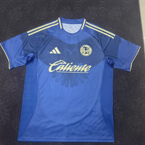 Fan Version 2025-2026 Club America Aguilas Third Away Blue Soccer Jersey Football Shirt