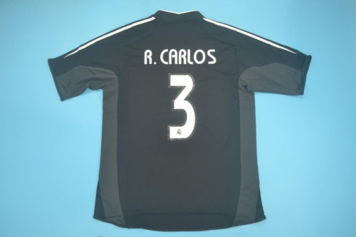 Retro Jersey 2004-2005 Real Madrid R.CARLOS 3 Away Black Soccer Jersey