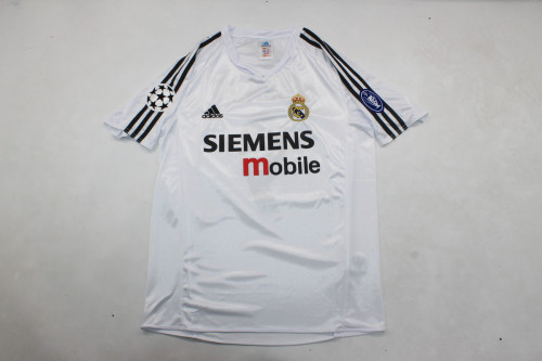 with UCL Patch Retro Jersey 2004-2005 Real Madrid RONALDO 9 Home Soccer Jersey Vintage Football Shirt