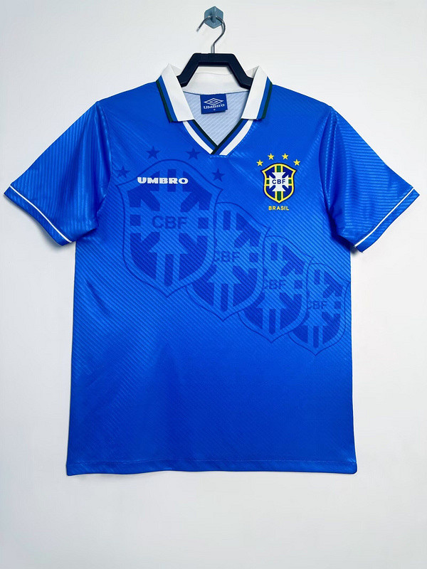 Retro Jersey 1995-1997 Brazil Away Blue Soccer Jersey Vintage Brasil Camisetas de Futbol
