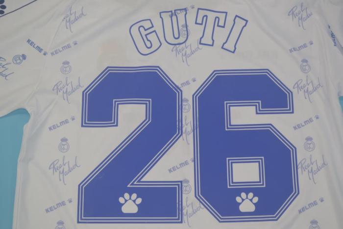 with LFP Patch Retro Jersey 1994-1996 Real Madrid GUTI 26 Home Soccer Jersey
