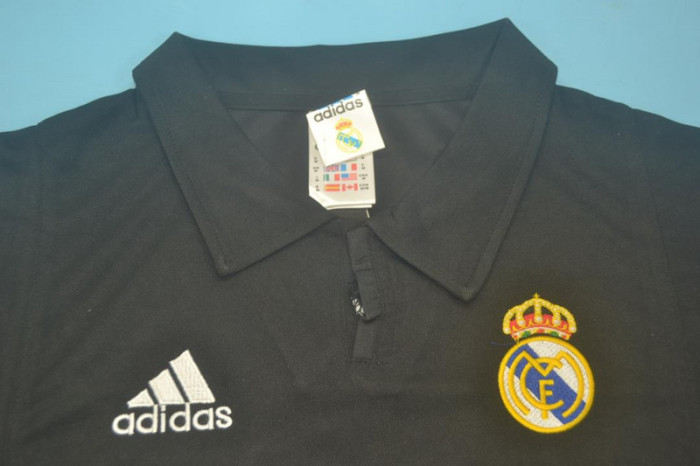Retro Jersey 2001-2002 Real Madrid Away Black Soccer Jersey Vintage Football Shirt
