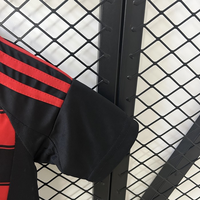 Youth Uniform Kids Kit 2025-2026 Flamengo Home Soccer Jersey Shorts Child Football Set