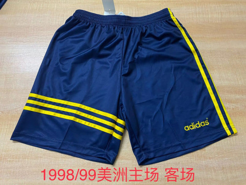 Retro Shorts 1998-1999 Club America Away Blue Soccer Shorts Football Shorts