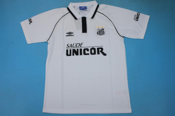 Retro Jersey 1997 Santos Home White Soccer Jersey Vintage Football Shirt
