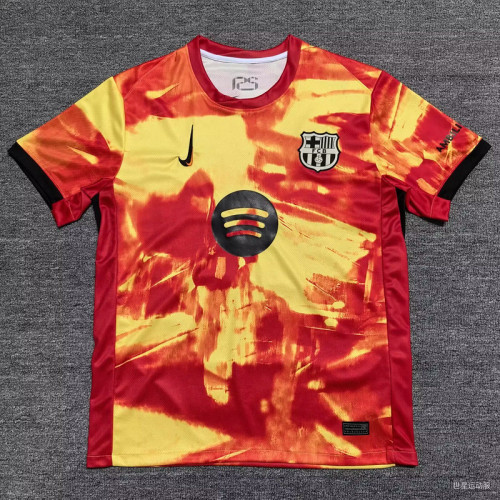 Barca Camisetas de Futbol Fans Version 2025-2026 Barcelona Red/Yellow Special Edition Soccer Jersey