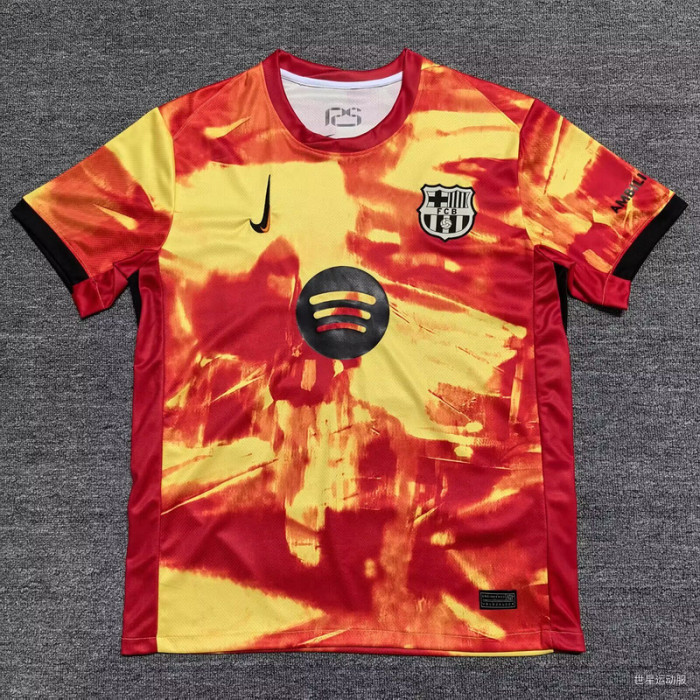 Barca Camisetas de Futbol Fans Version 2025-2026 Barcelona Red/Yellow Special Edition Soccer Jersey