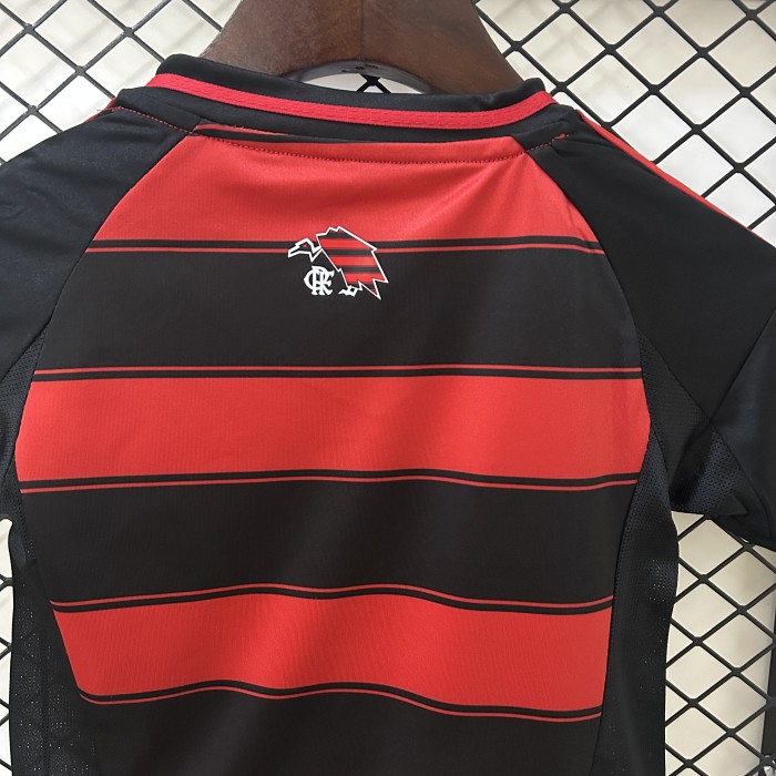 Youth Uniform Kids Kit 2025-2026 Flamengo Home Soccer Jersey Shorts Child Football Set