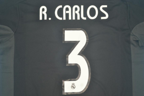 Retro Jersey 2004-2005 Real Madrid R.CARLOS 3 Away Black Soccer Jersey