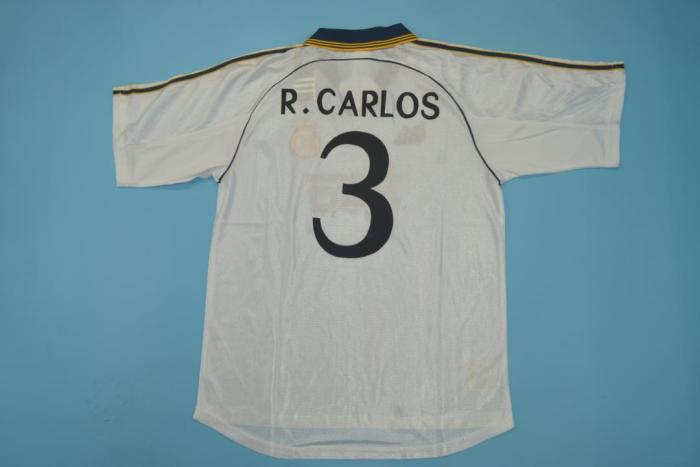 Retro Jersey 1998-2000 Real Madrid 3 R.CARLOS Home Soccer Jersey