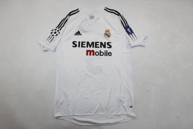with UCL Patch Retro Jersey 2004-2005 Real Madrid Home Soccer Jersey Vintage Football Shirt