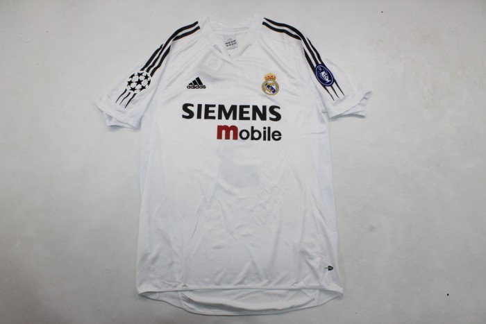 with UCL Patch Retro Jersey 2004-2005 Real Madrid Home Soccer Jersey Vintage Football Shirt